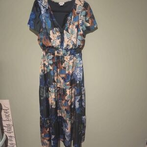 Nicole Miller Blue And Green Floral Dress